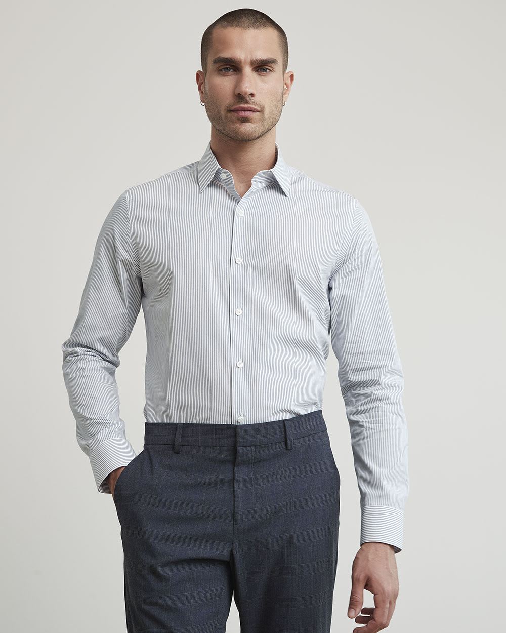 Striped Tailored-Fit Dress Shirt