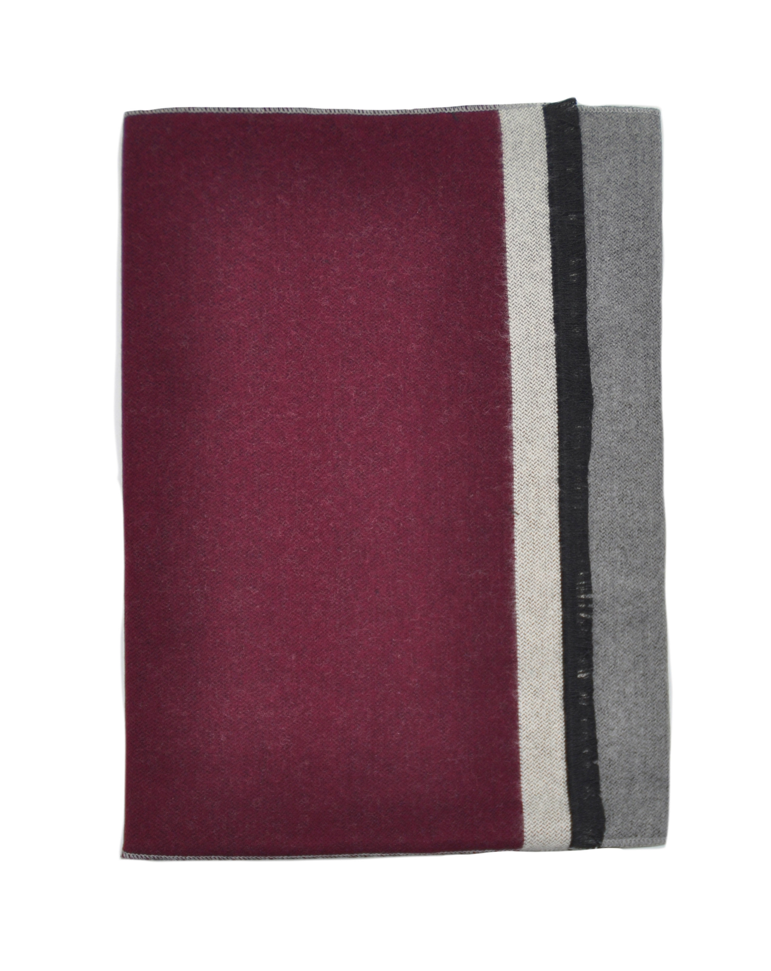 CR Mens - Viscose Blend Striped Reversible Scarf