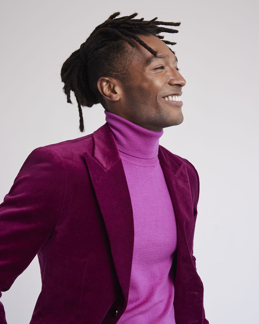 Tailored-Fit Velvet Suit Blazer