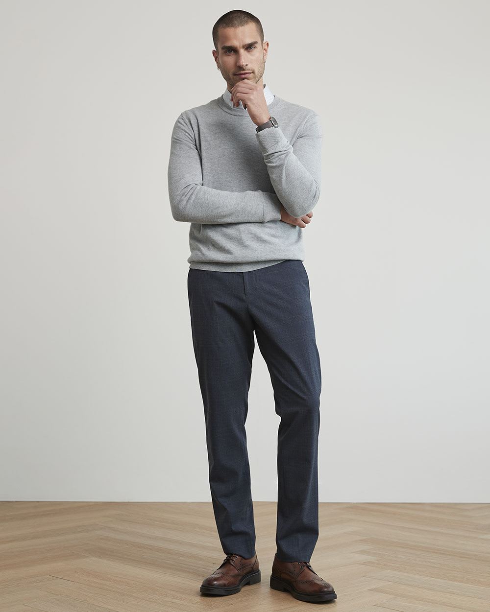 Solid Crew-Neck Sweater