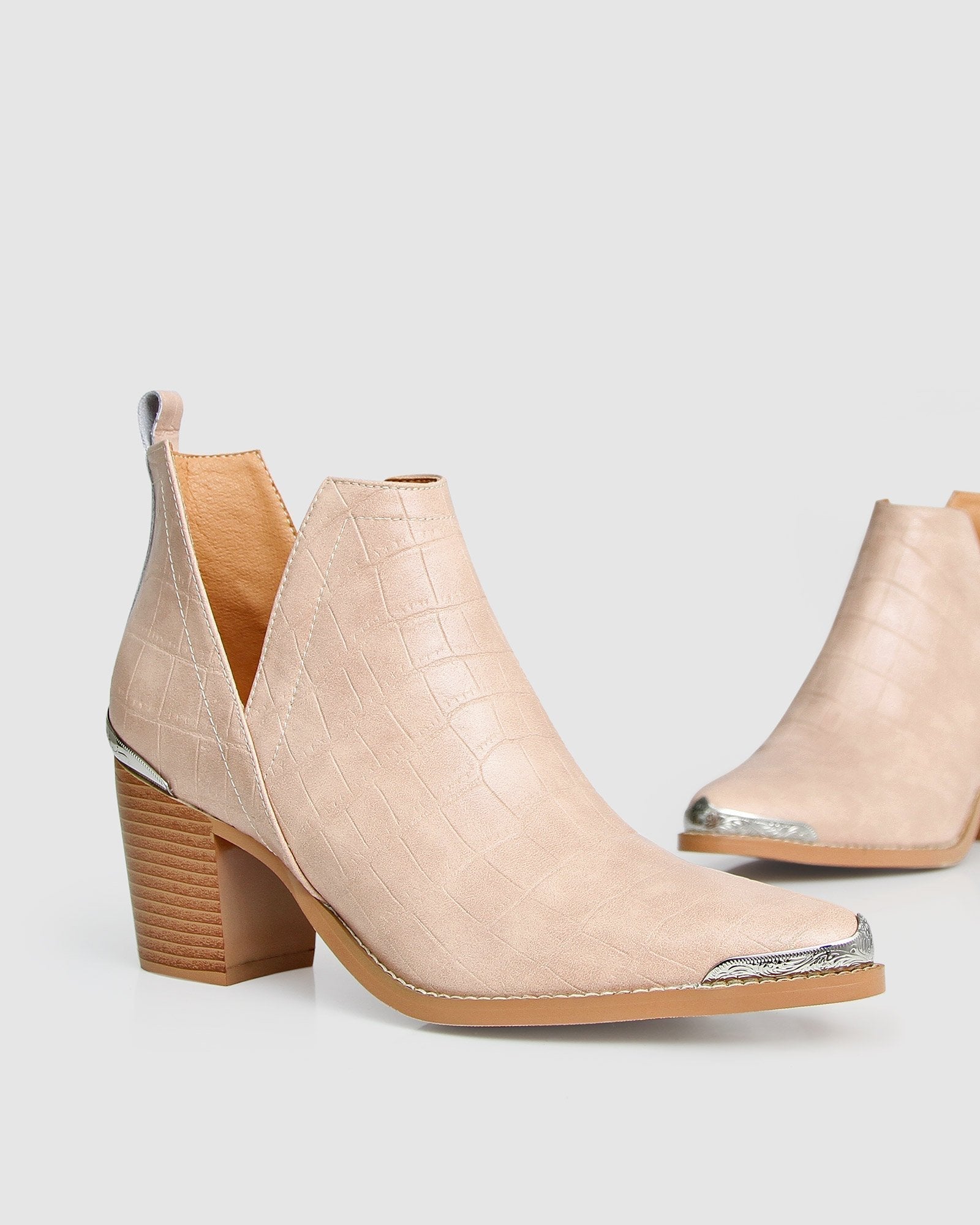 Belle & Bloom Austin Croc Embossed Ankle Boot