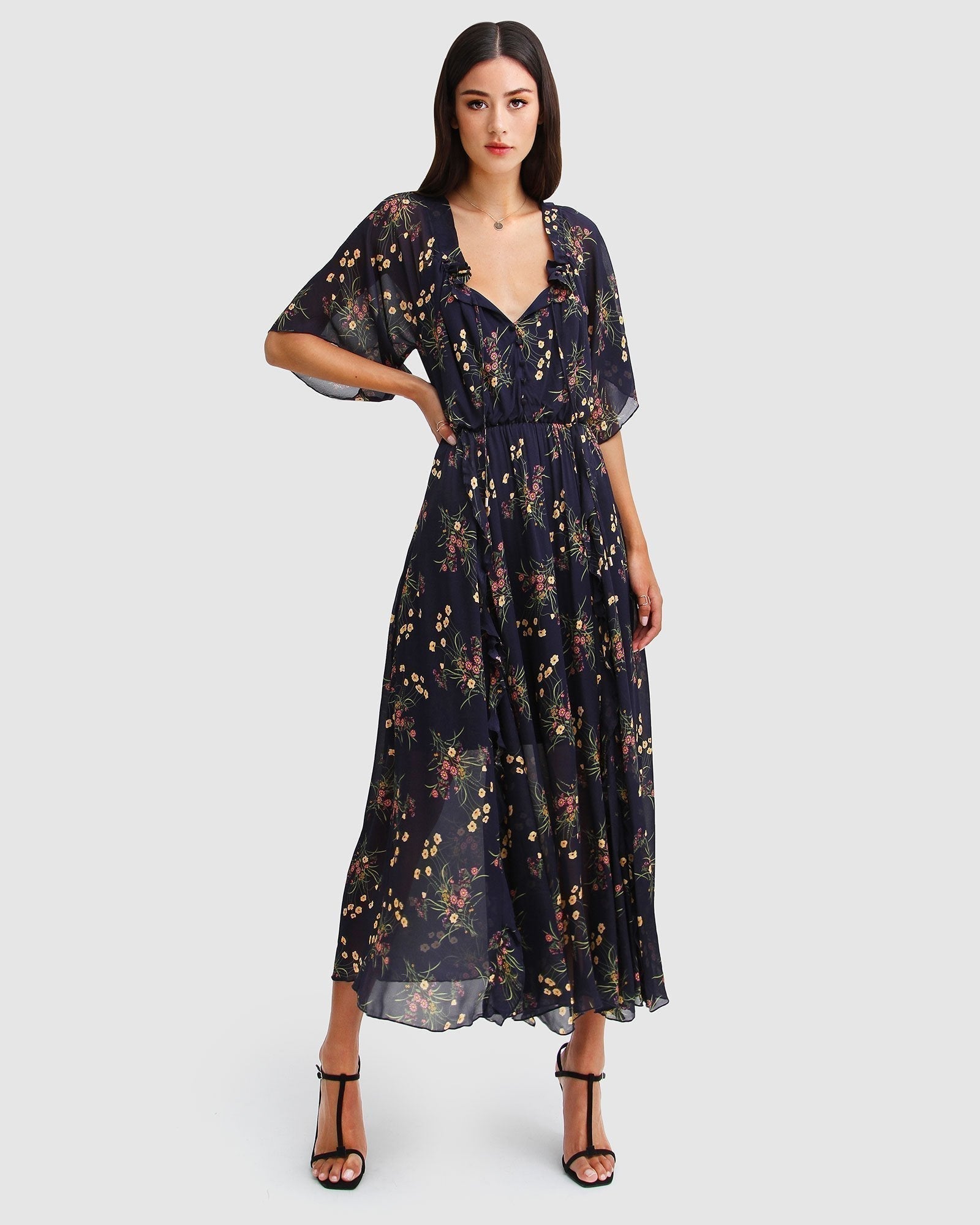Belle & Bloom Amour Amour Ruffled Midi Dress