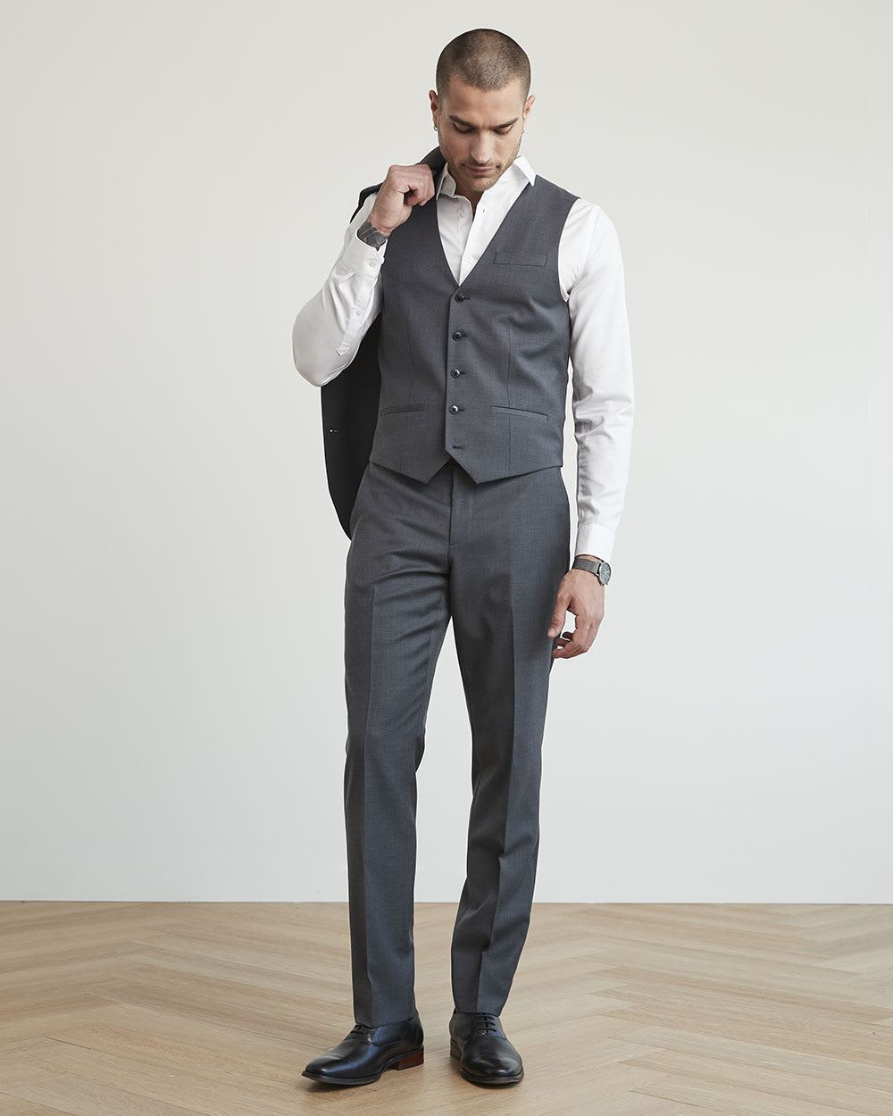 Dark Grey Wool Suit Vest