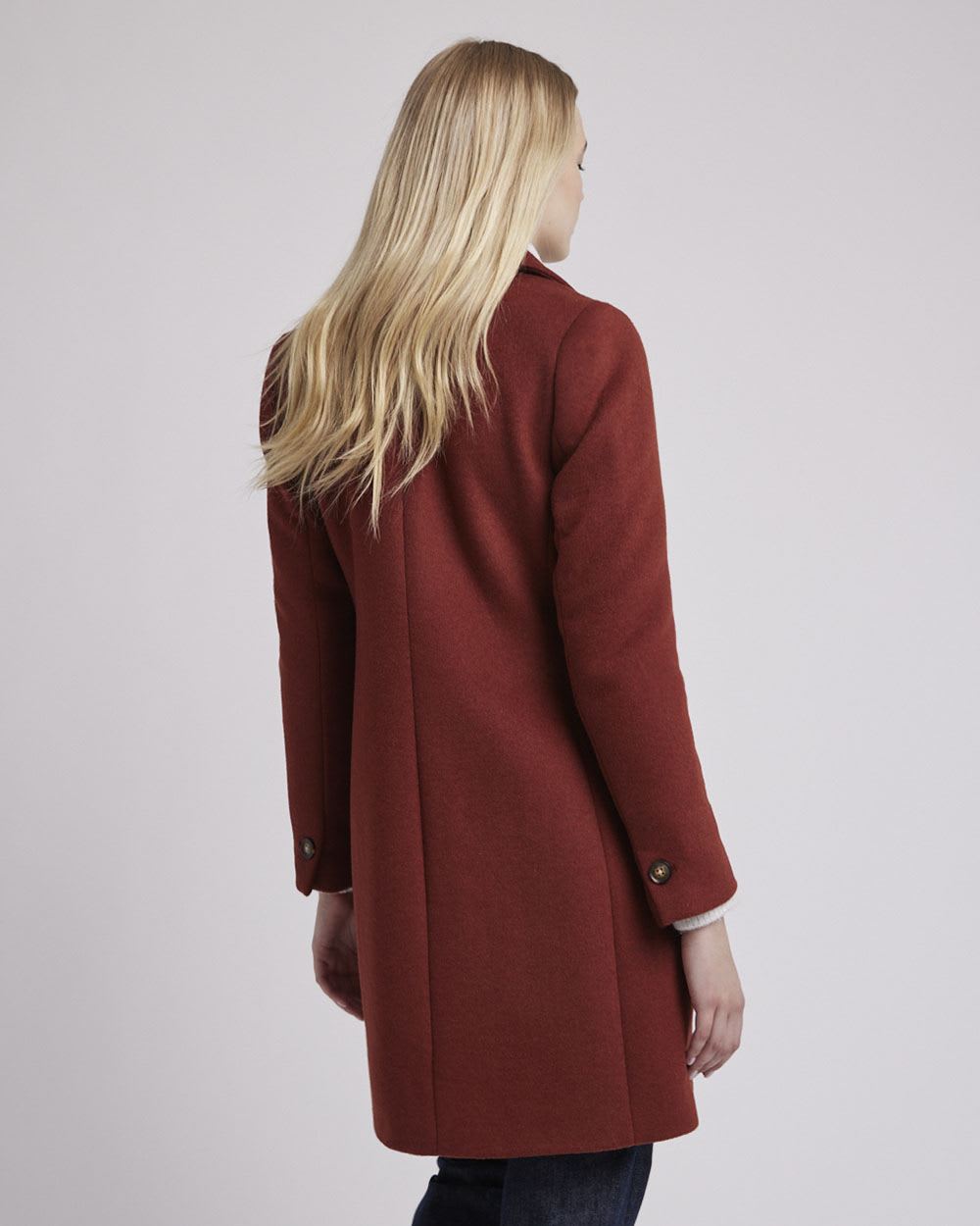 Classic One-Button Wool Coat
