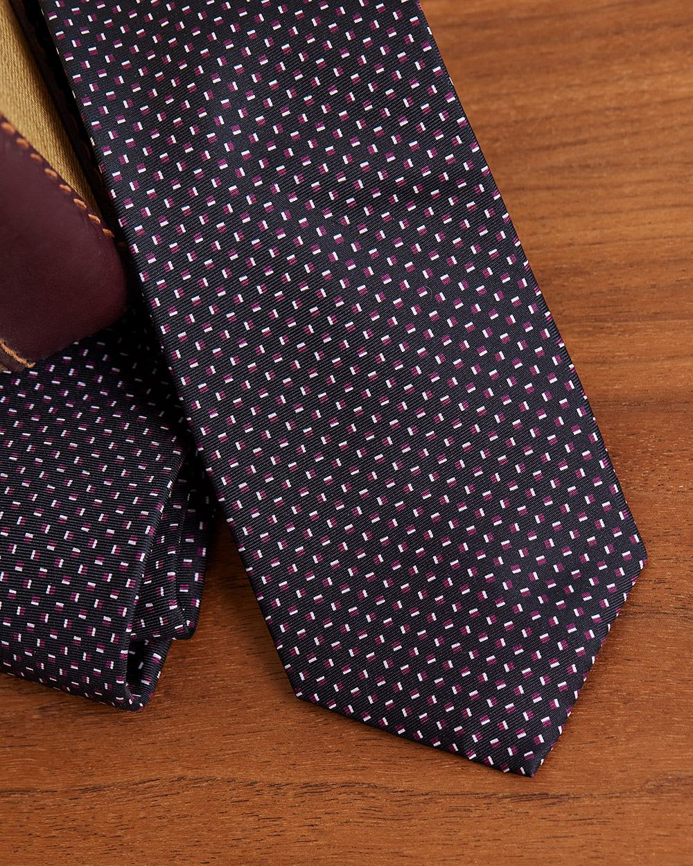 Regular Black Tie with Geometric Pattern