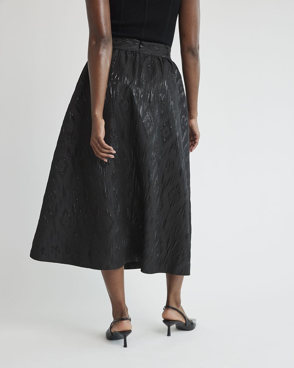 Super-High-Rise A-Line Midi Skirt