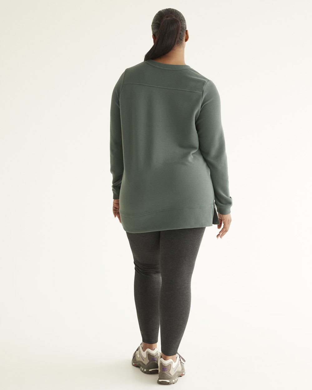 Long-Sleeve Ottoman-Knit Tunic, Hyba