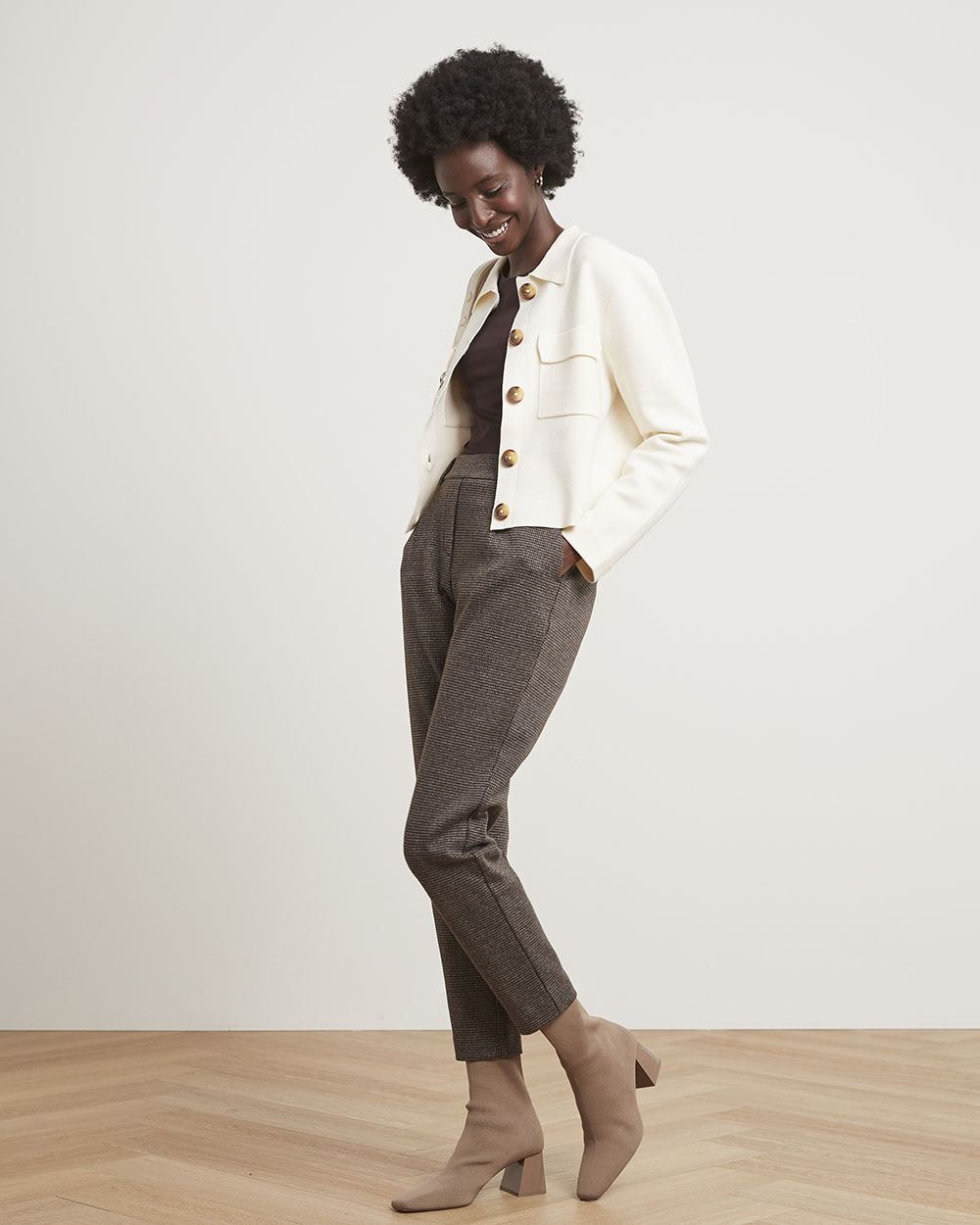 Short-Sleeve Crew-Neck Bodycon Tee, BodyConfident