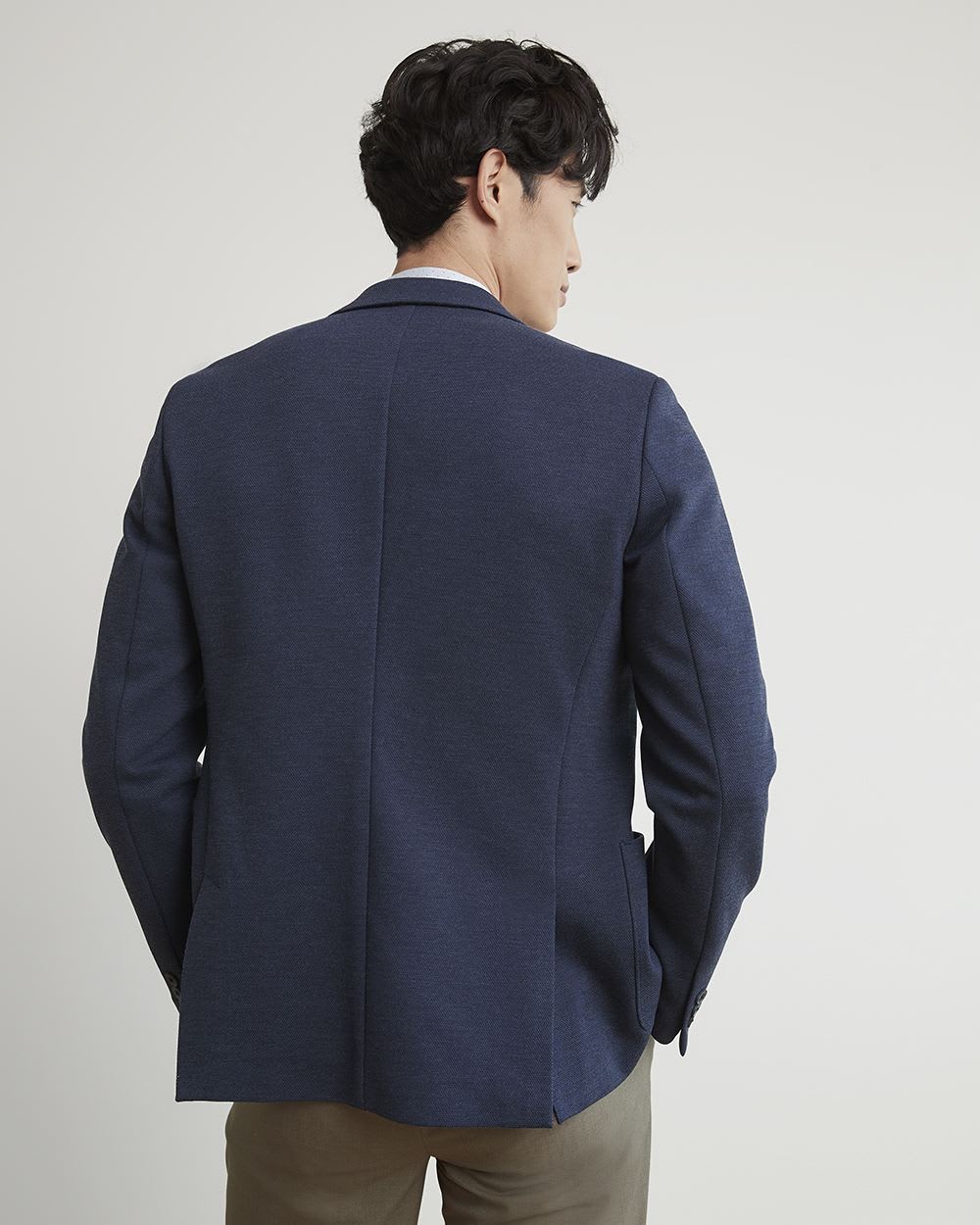 Slim-Fit Knit Blazer
