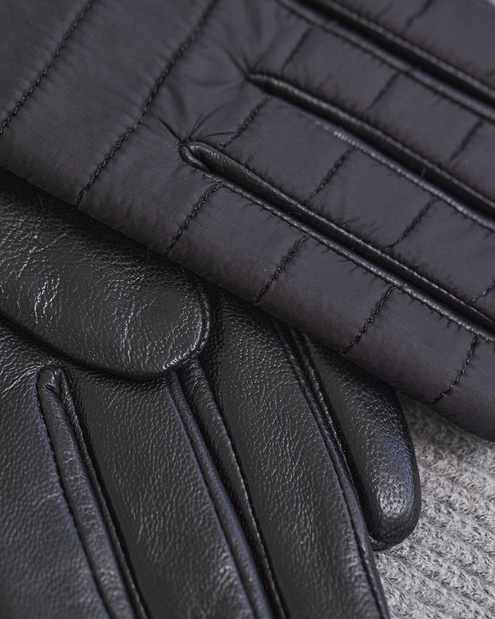 Quilted Gloves with Leather Palms