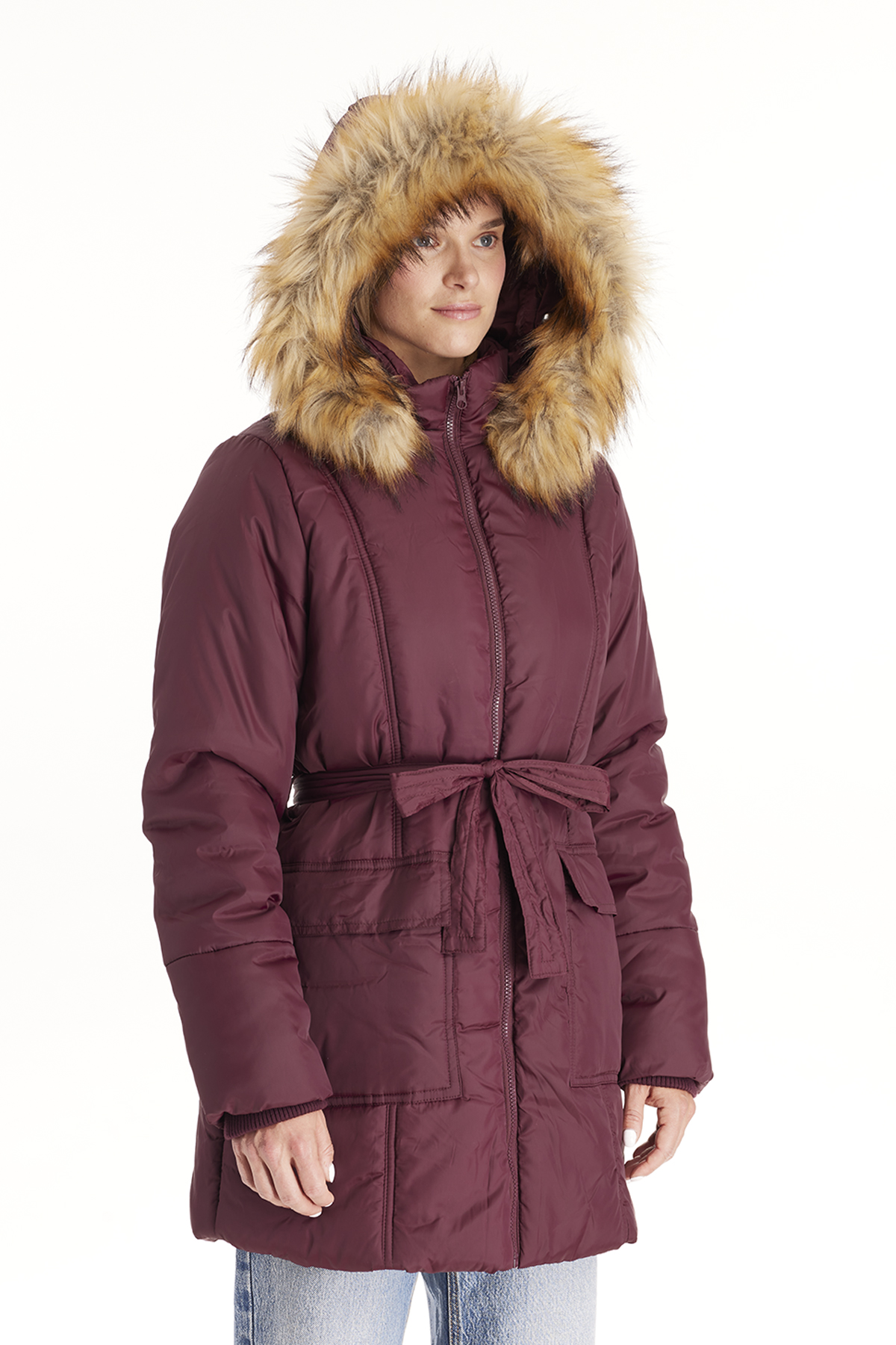 Belted Waterproof Winter Coat - Modern Eternity