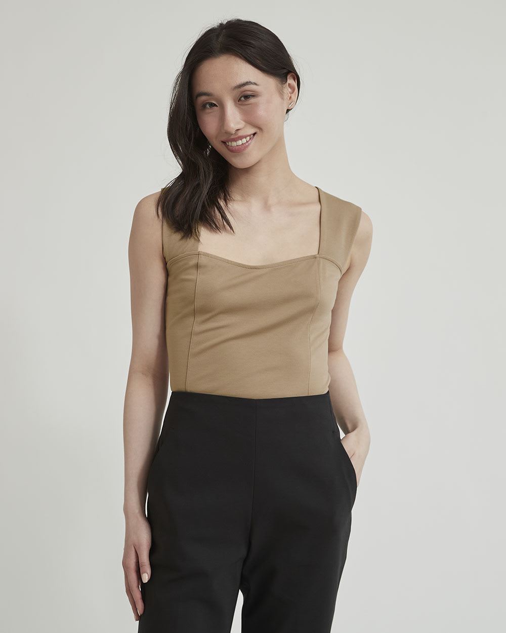 Bodycon Top with Sweatheart Neckline