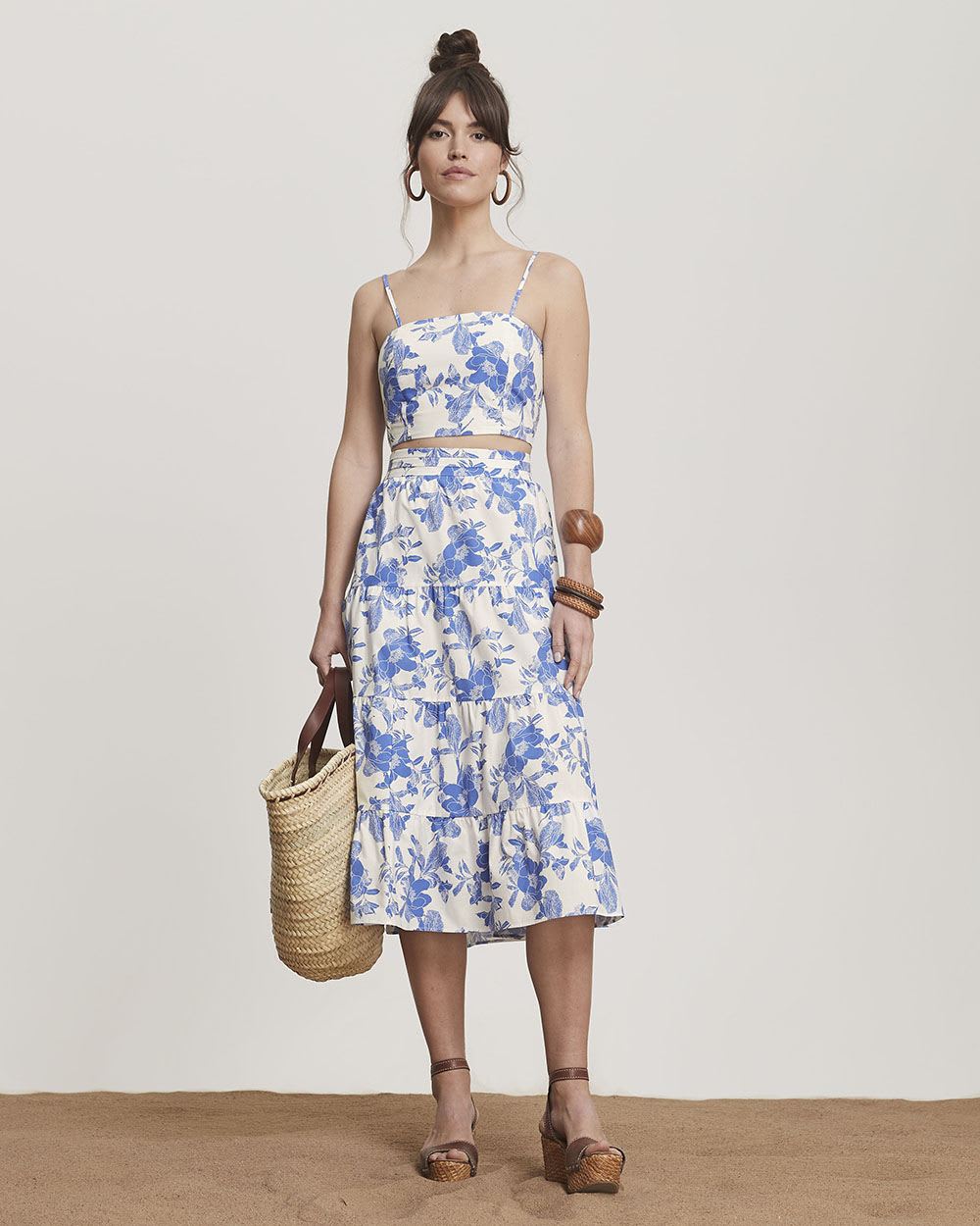 Poplin Tube Top with Adjustable Straps