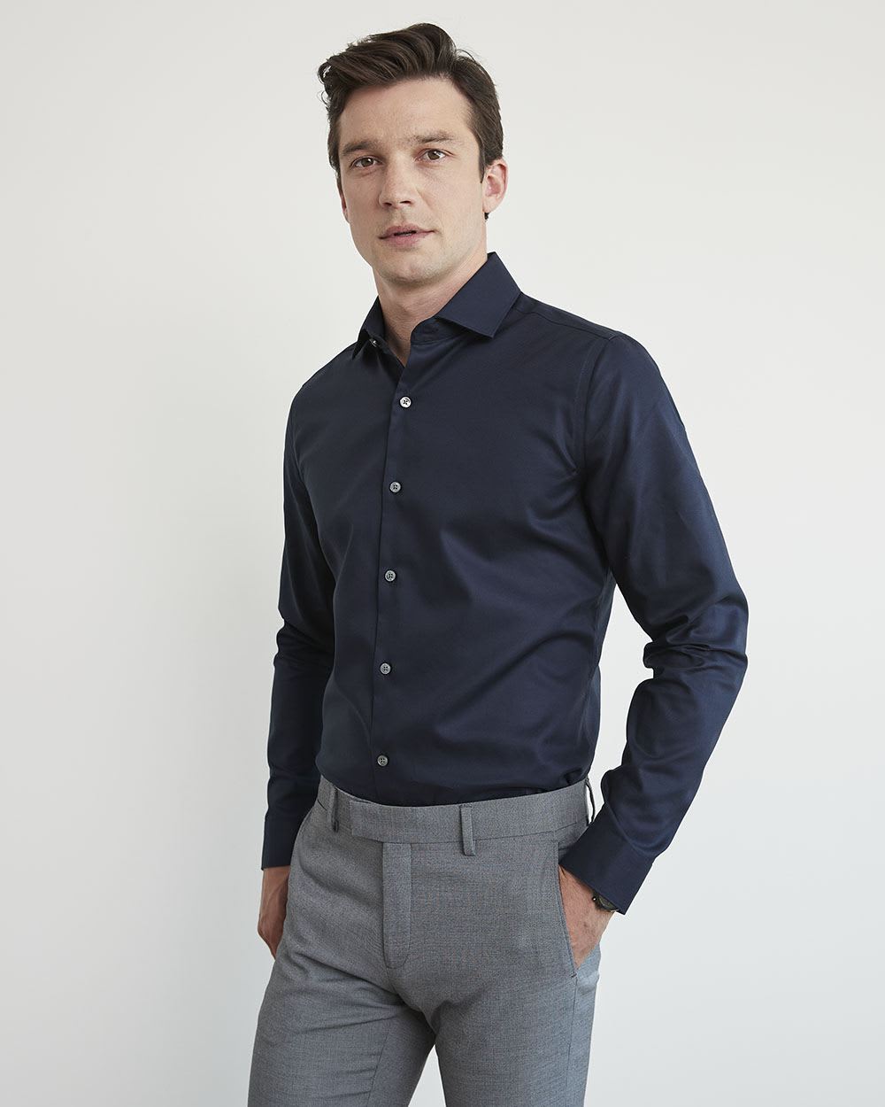 Solid Twill Dress Shirt