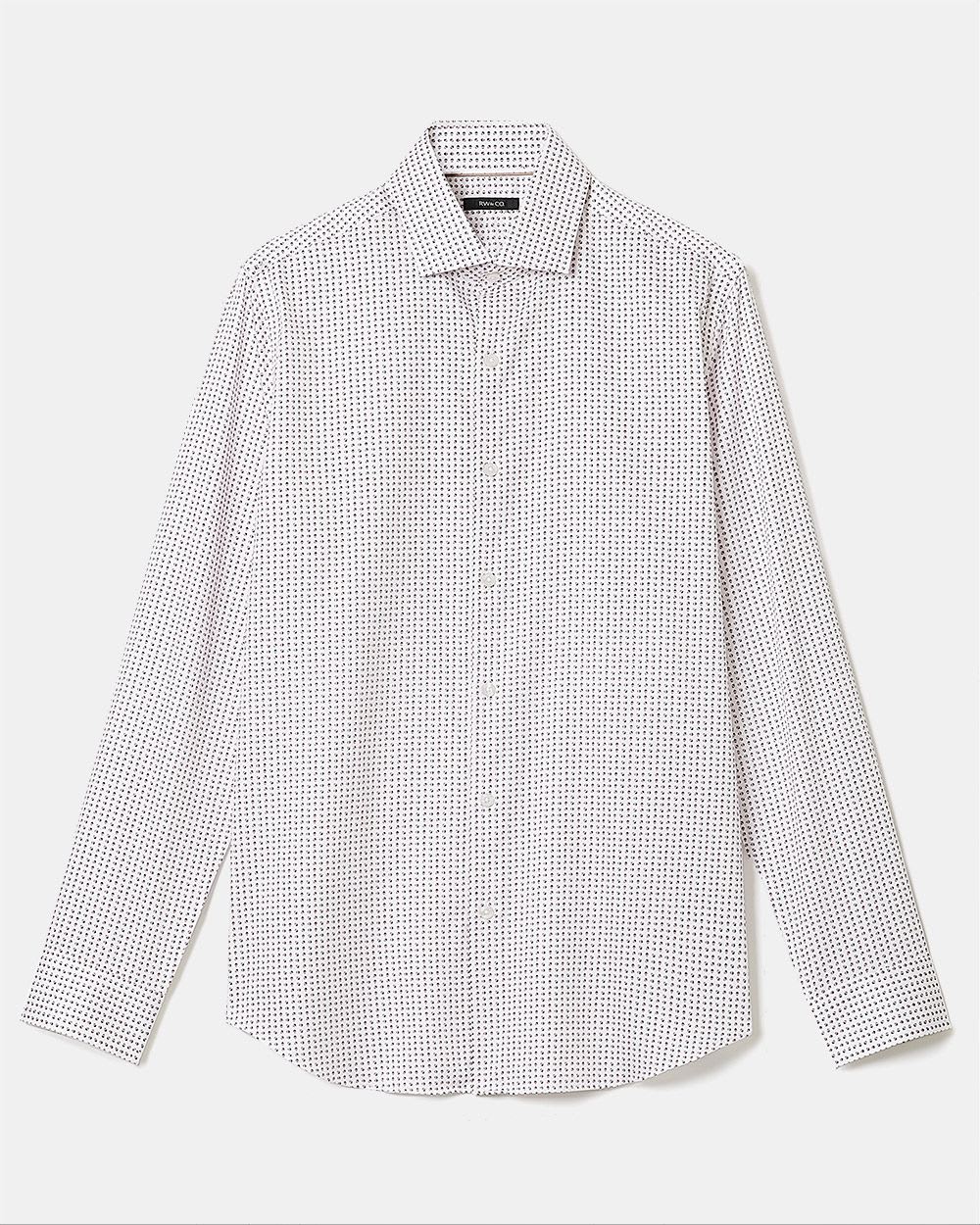 Tailored-Fit Dress Shirt with Micro Geo Print