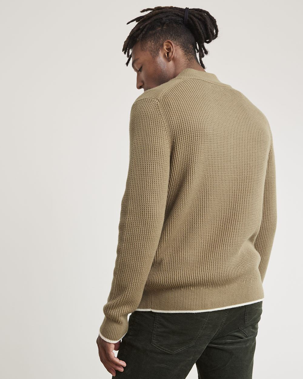 Mock-Neck Sweater with Half-Zip