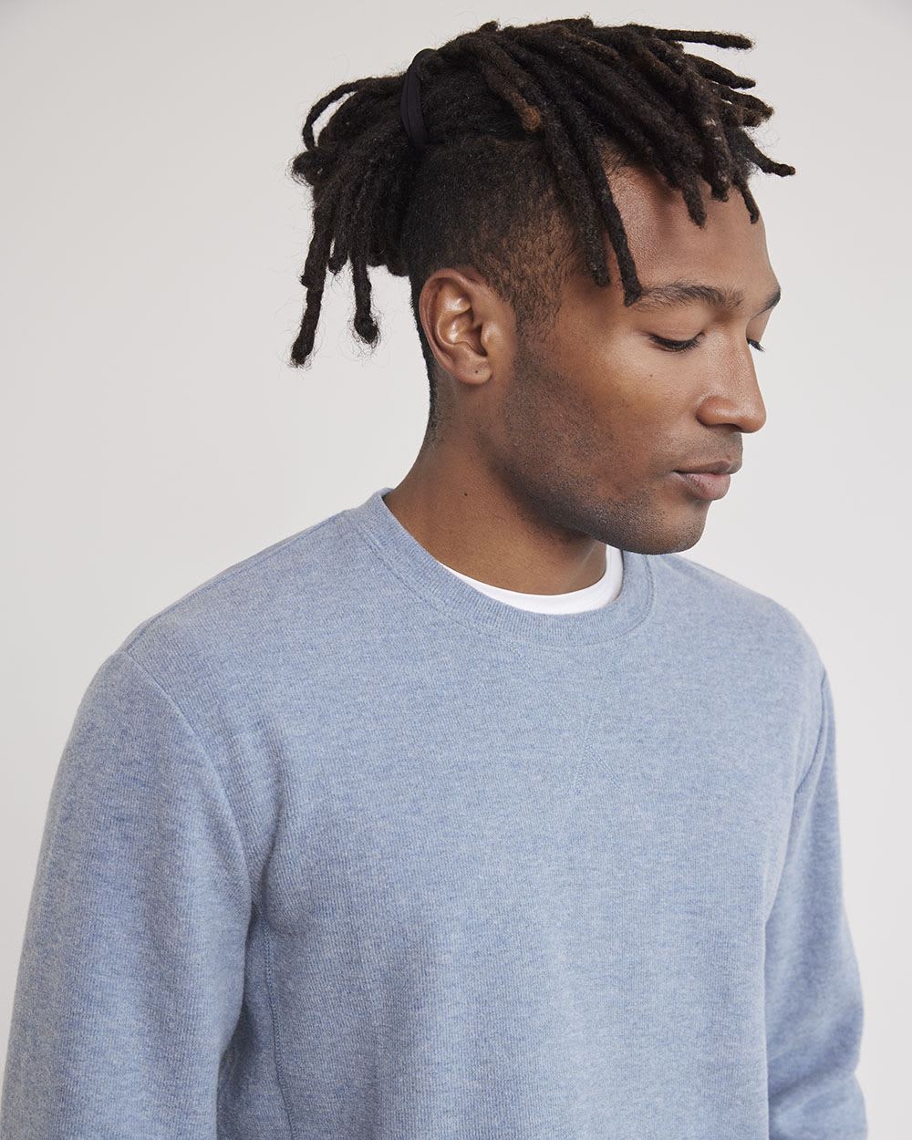 Crew-Neck Waffled-Knit Pullover