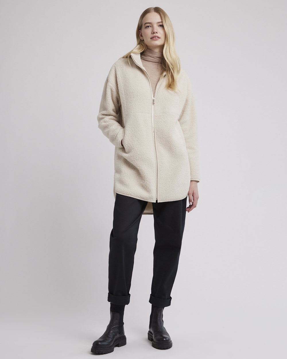Sherpa Jacket with Zipper Closure