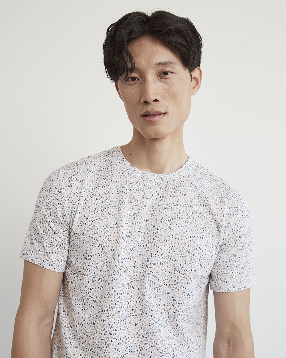 Short-Sleeve Crew-Neck Tee with All-Over Print