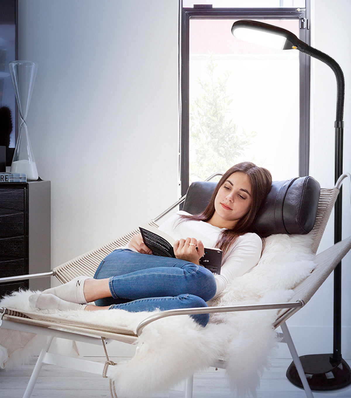 Litespan Led Gooseneck Floor Lamp With Adjustable Head