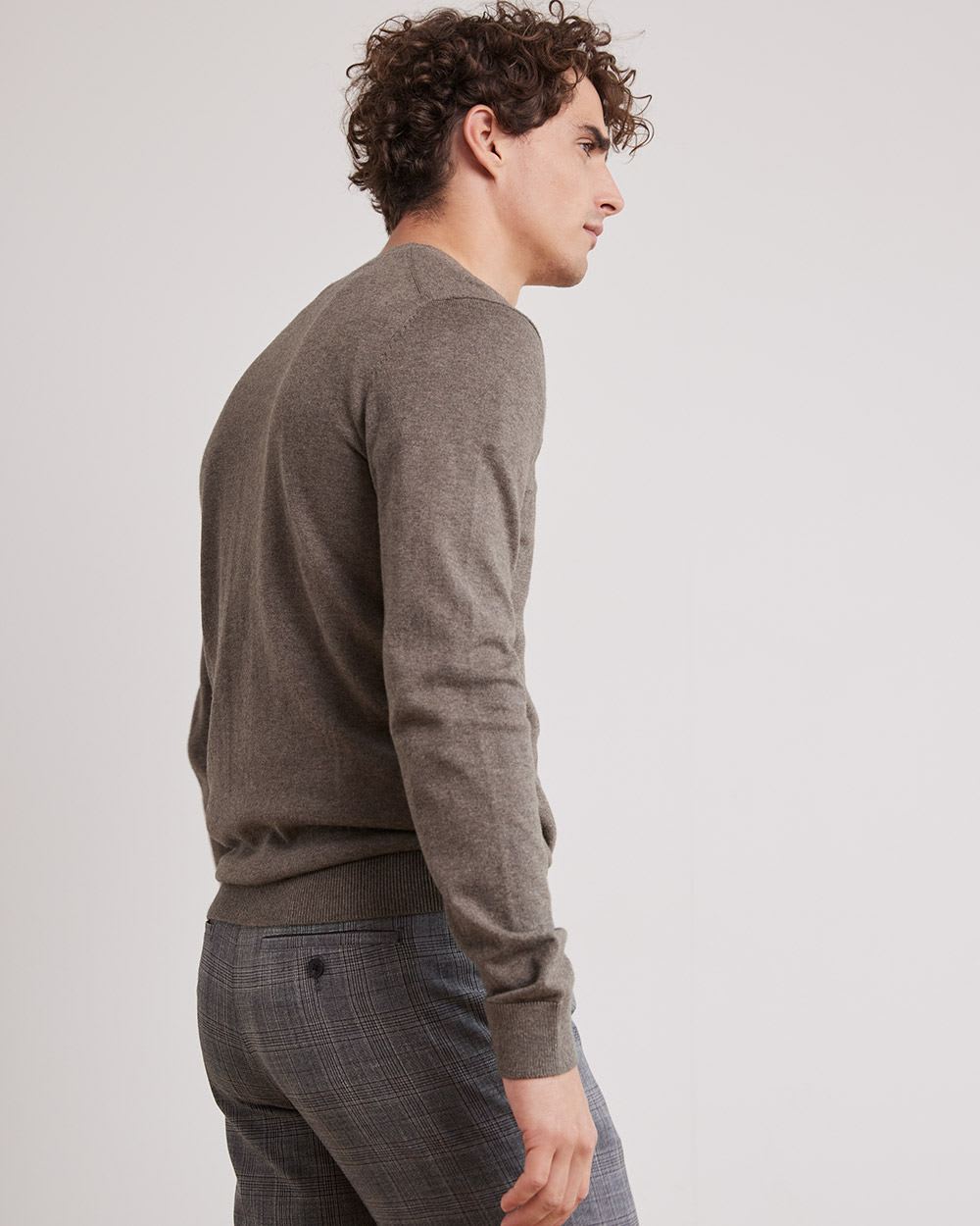 Basic Long-Sleeve V-Neck Sweater