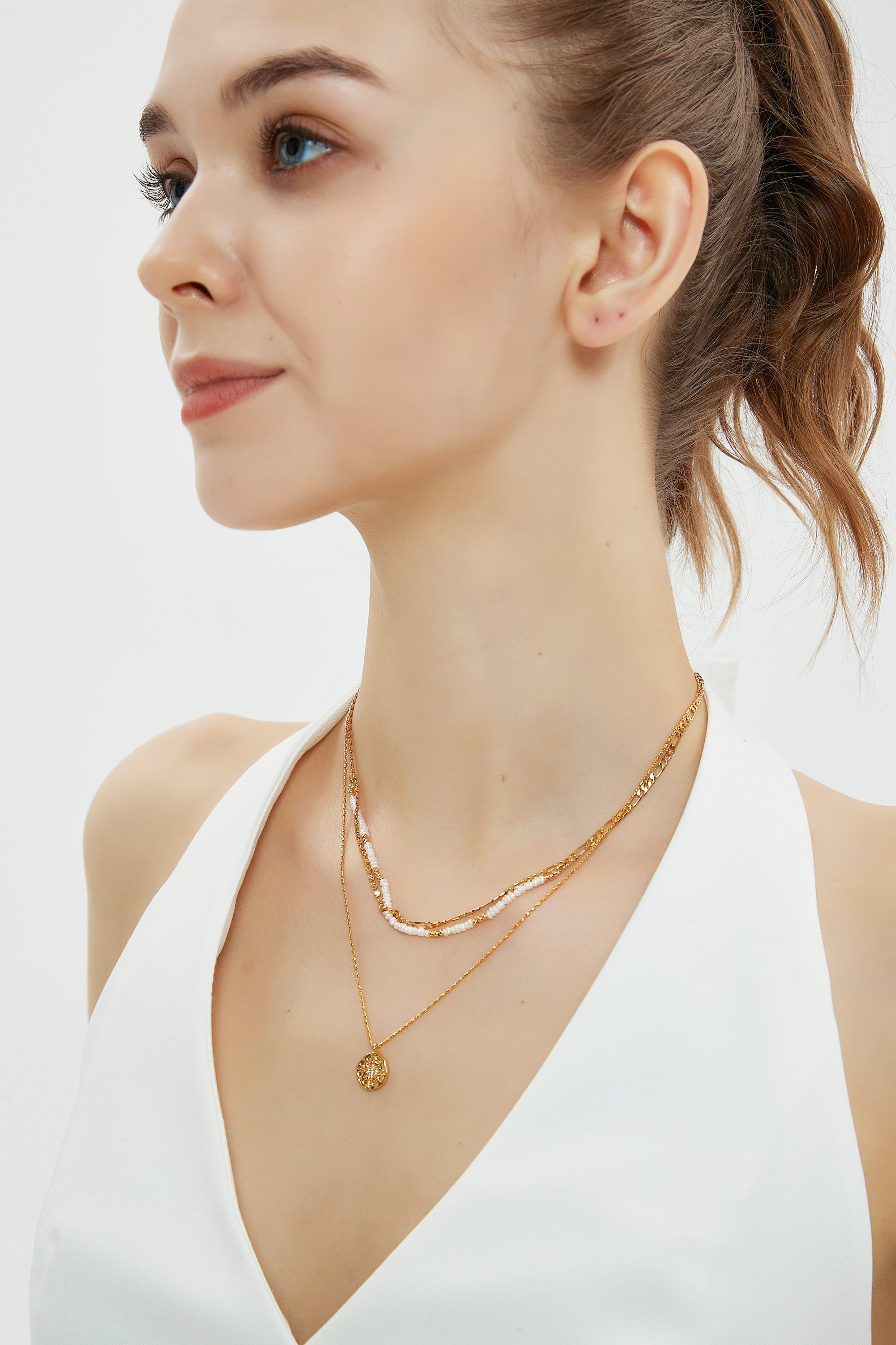 Classicharms-Starburst Coin Pendant Necklace