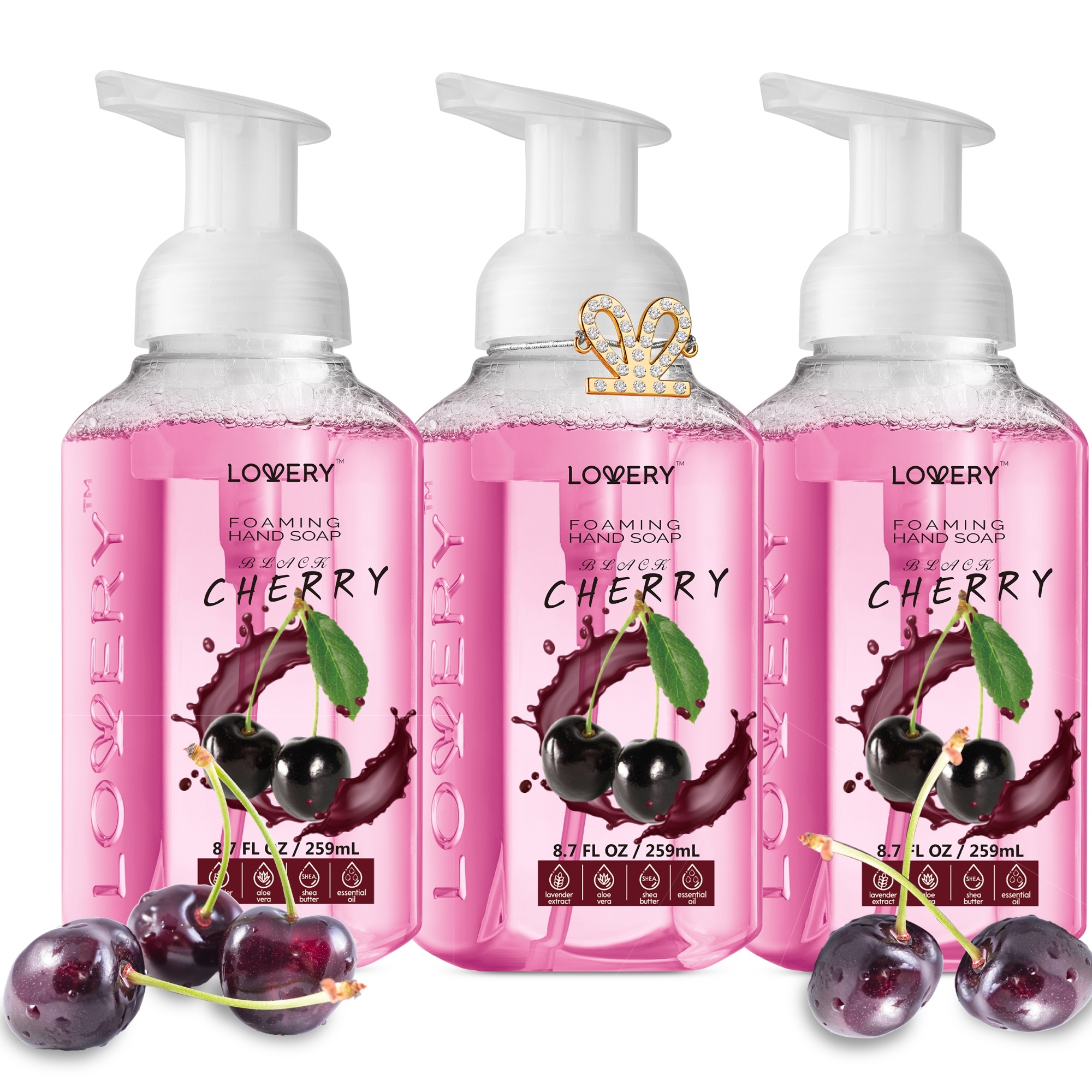 Lovery Foaming Hand Soap - Pack Of 3 - Moisturizing Hand Soap - Black Cherry