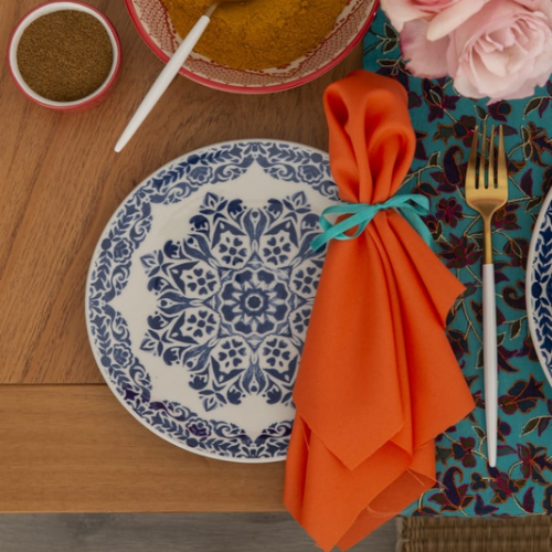 Oxford Coup Blue Indian 20 Pieces Dinnerware Set Service for 4