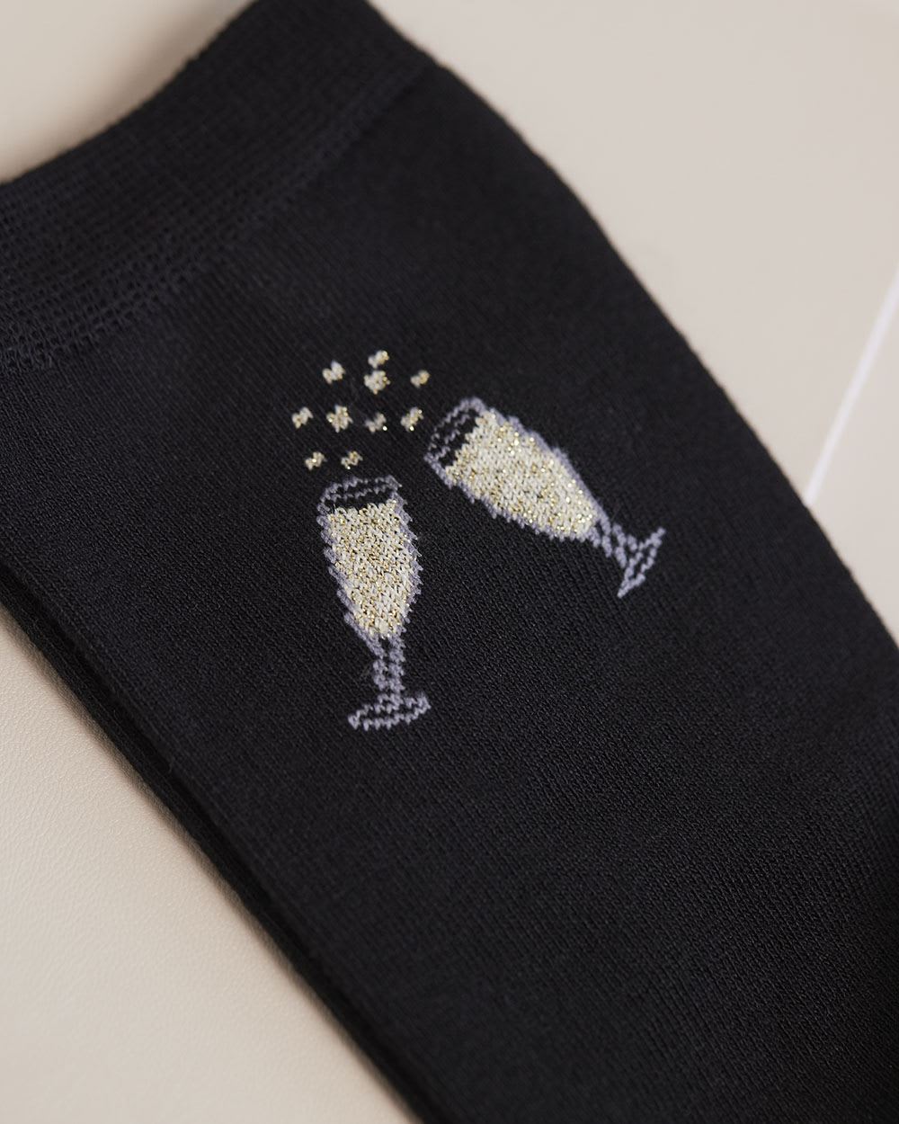 Bamboo Crew Socks with Champagne Flutes
