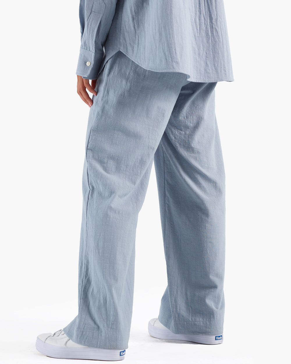 Wide Leg Cotton Slub Pants