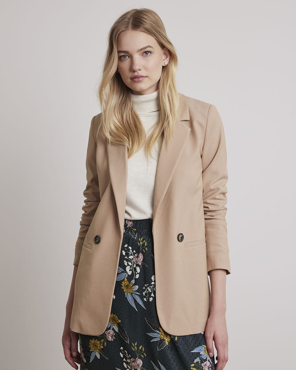 Loose Two-Tone Open Blazer