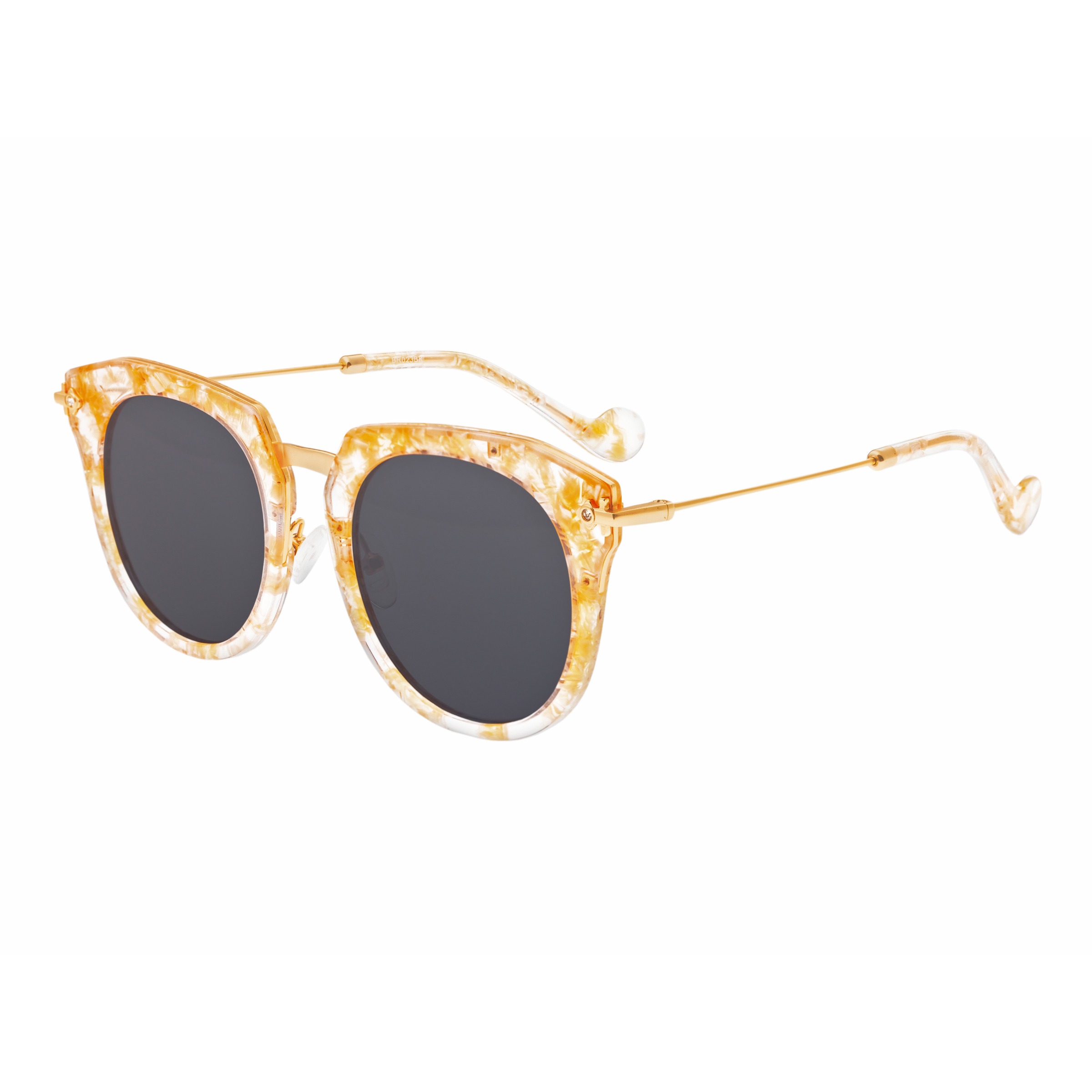 Bertha - Aaliyah Polarized Sunglasses - Peach Tortoise/Black