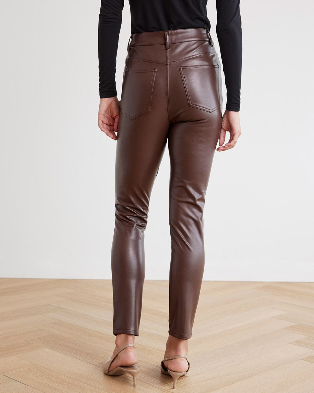 High-Rise Faux Leather Skinny Pant
