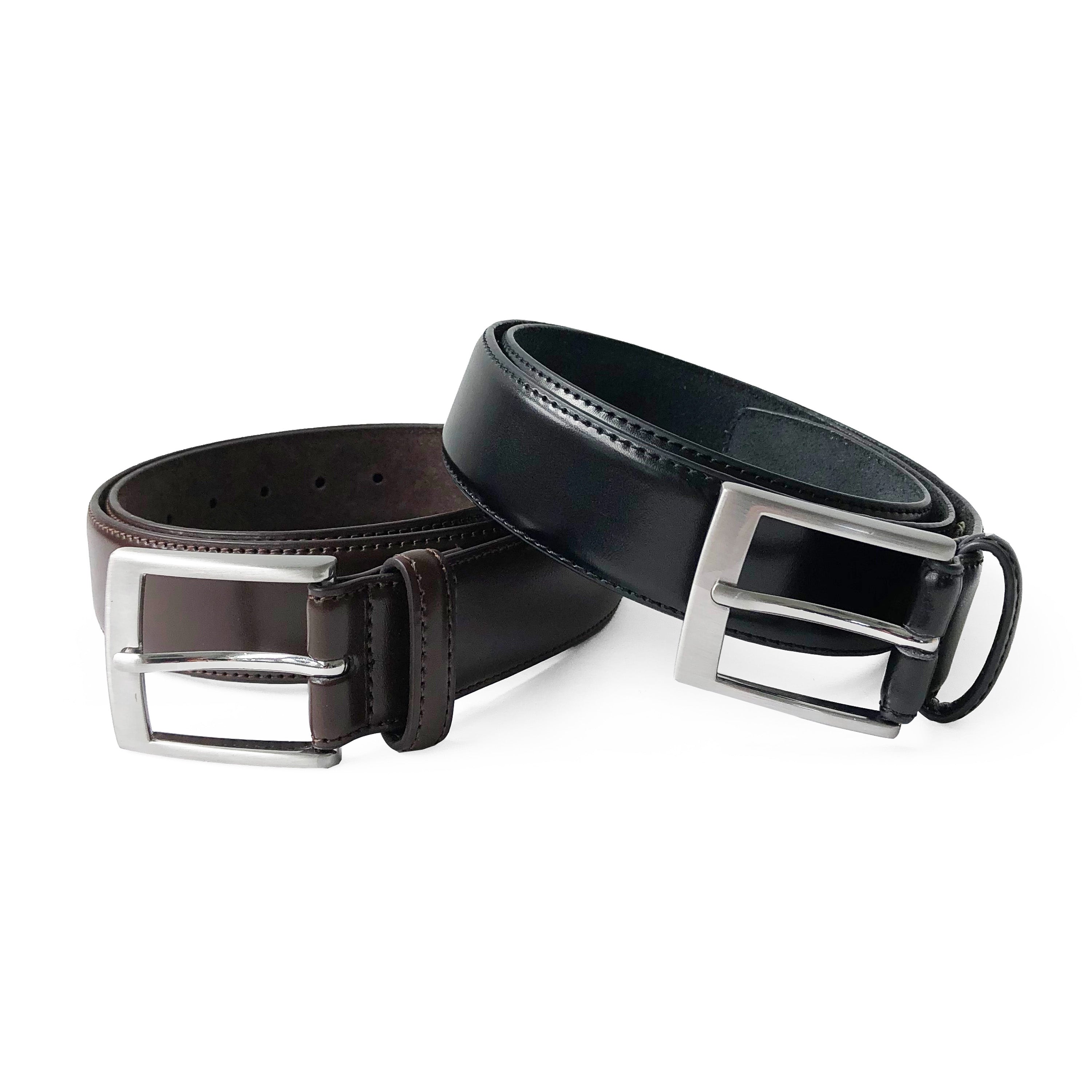 Club Rochelier Men's Leather Belt 2PC Set