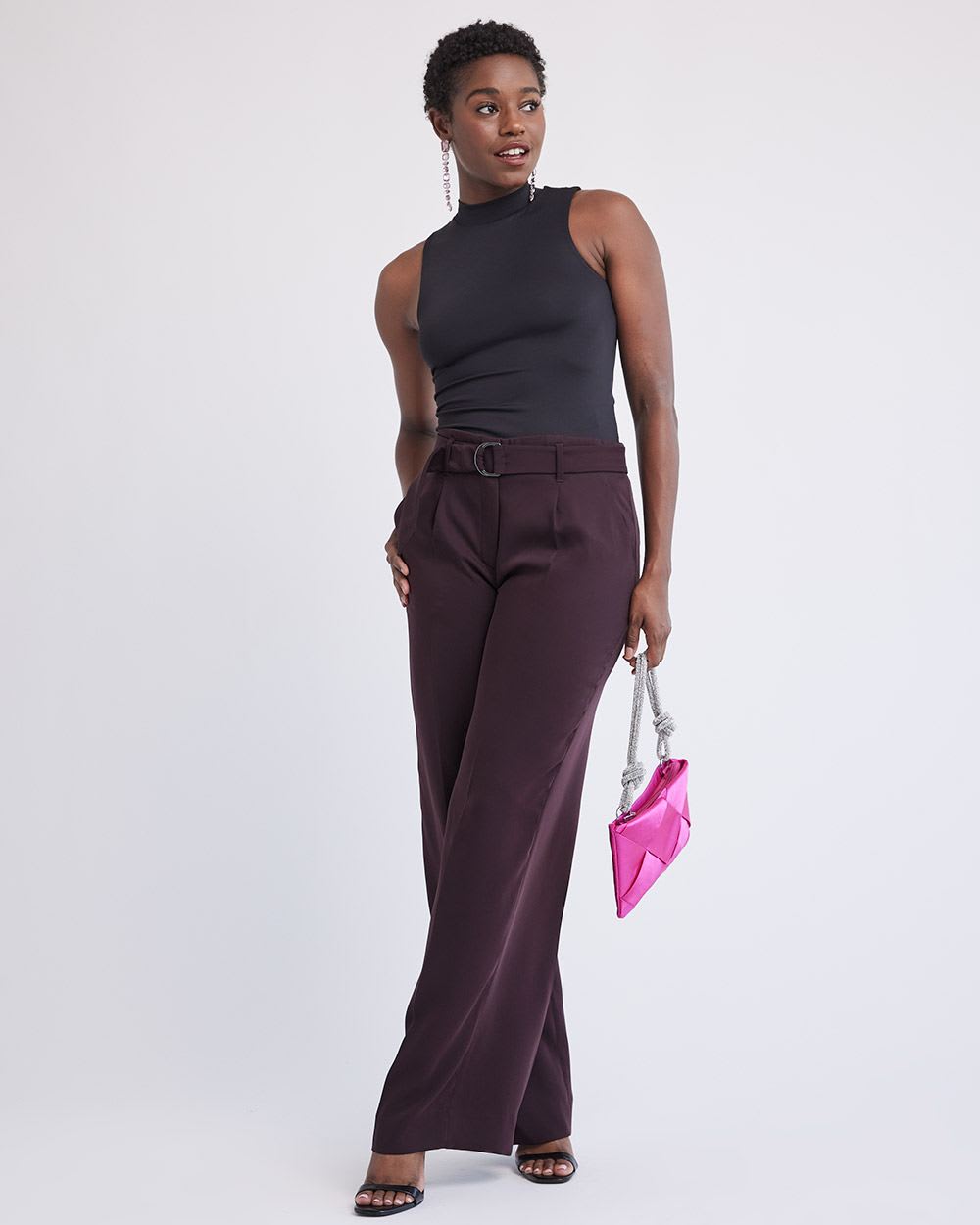 Sleeveless Mock-Neck Bodycon Tee, BodyConfident