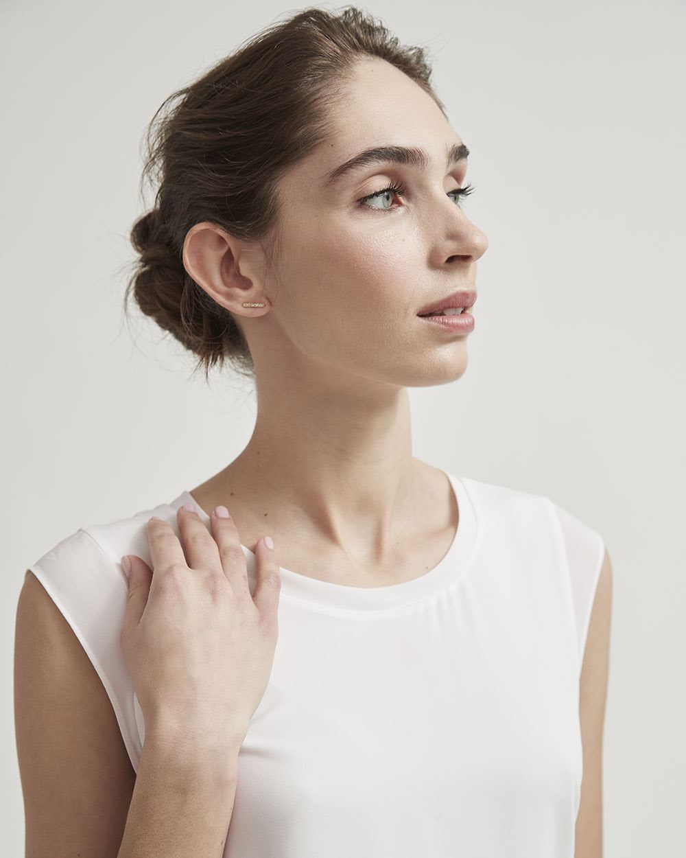 Basic Silky Crepe Cap Sleeve Blouse