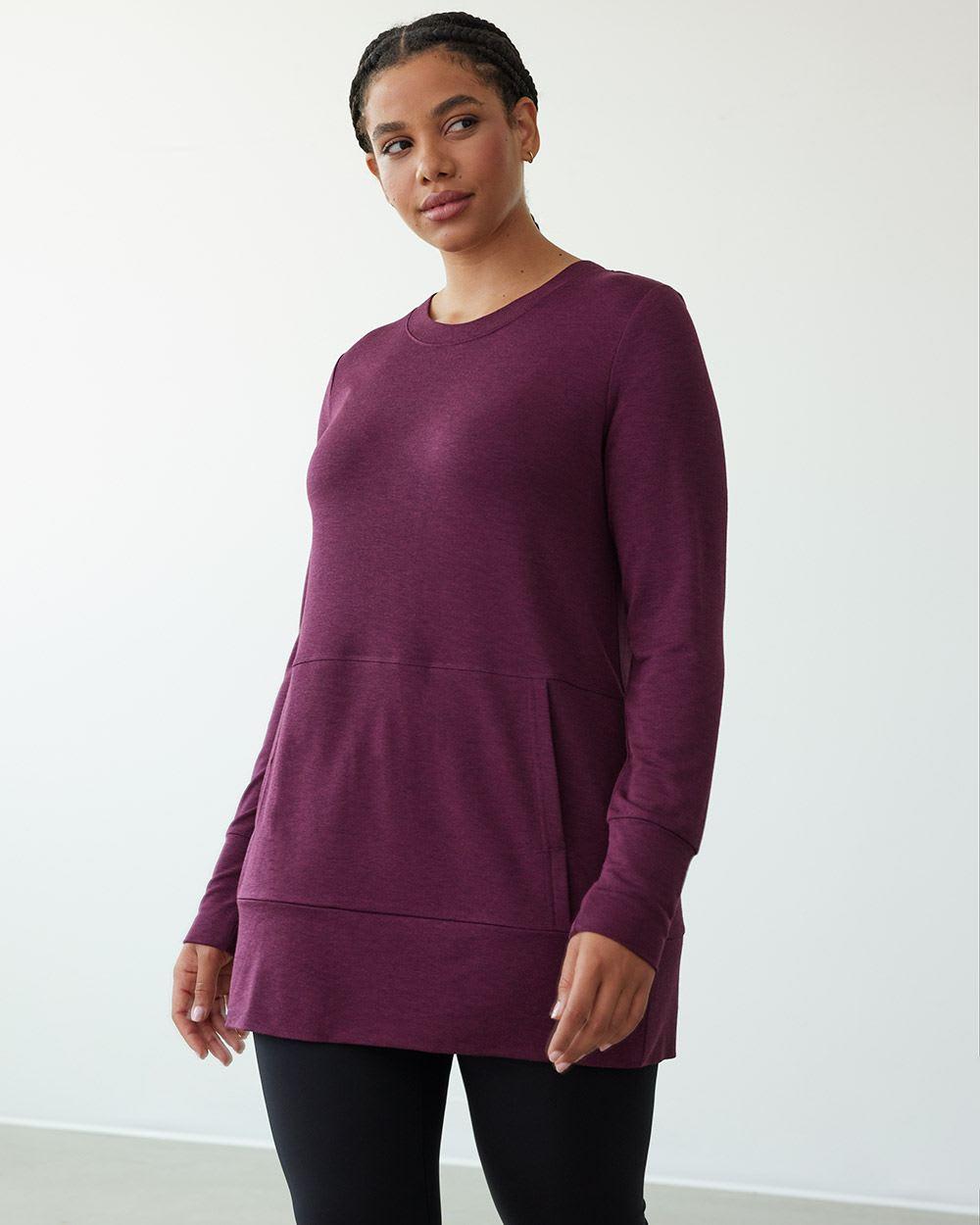 Long-Sleeve Tunic with Kangaroo Pocket, Hyba