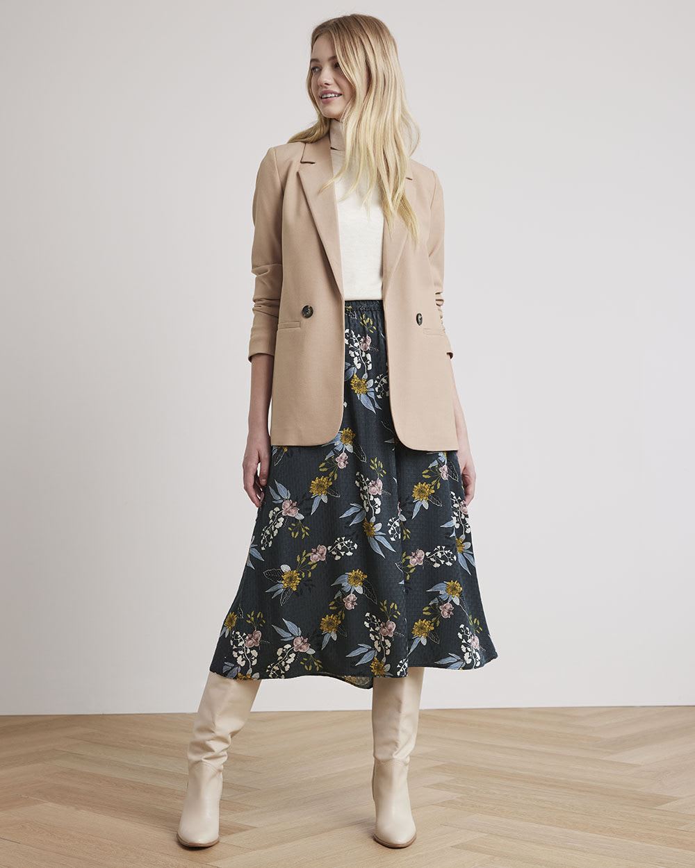 Loose Two-Tone Open Blazer