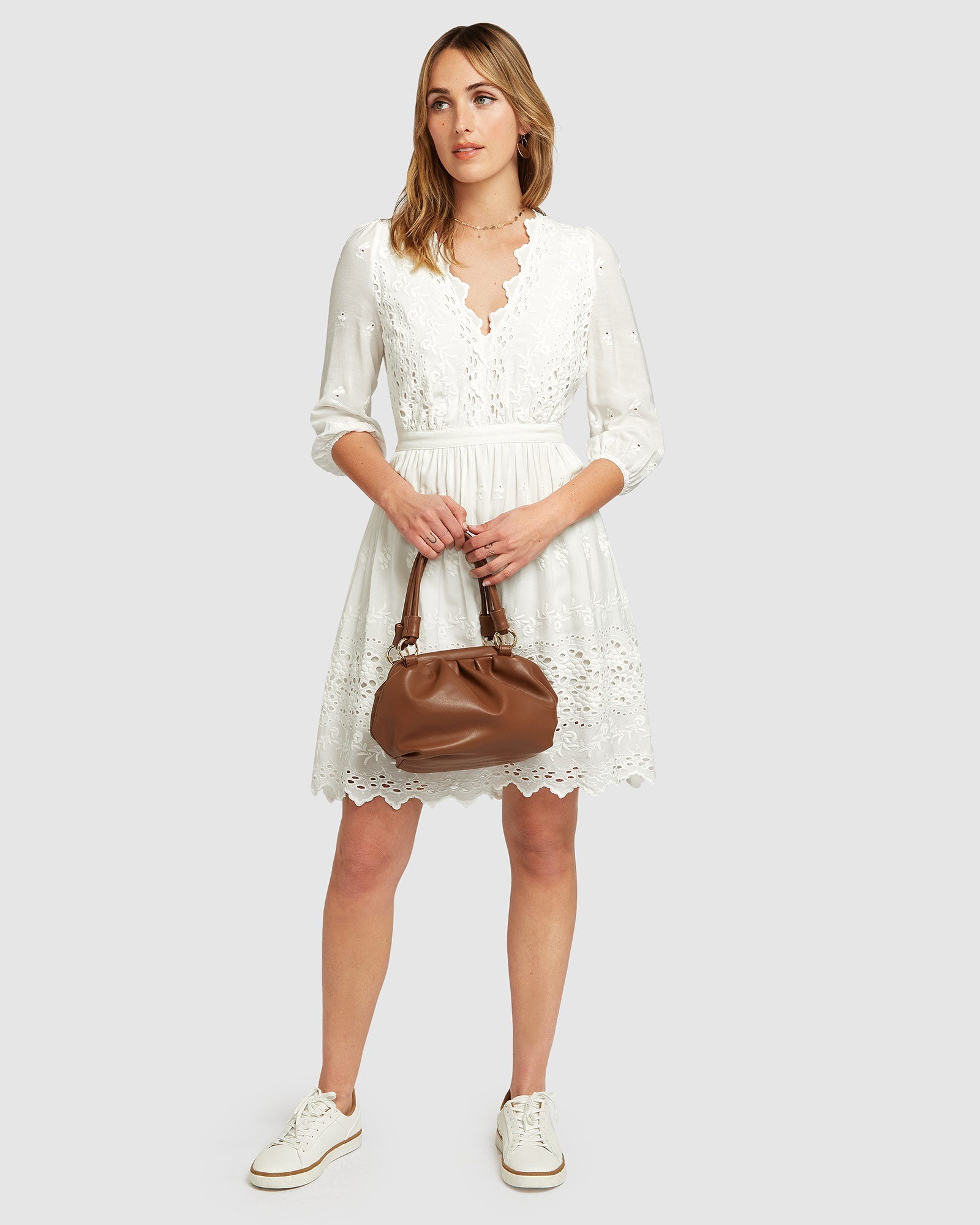 Belle & Bloom Sweet Talk Eyelet Mini Dress