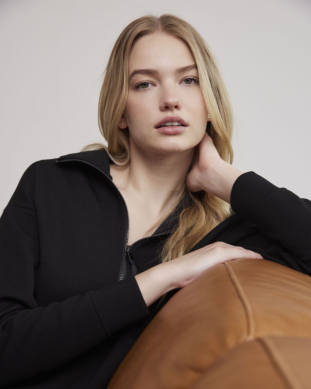 Half-Zip Scuba Sweatshirt with Kangaroo Pocket