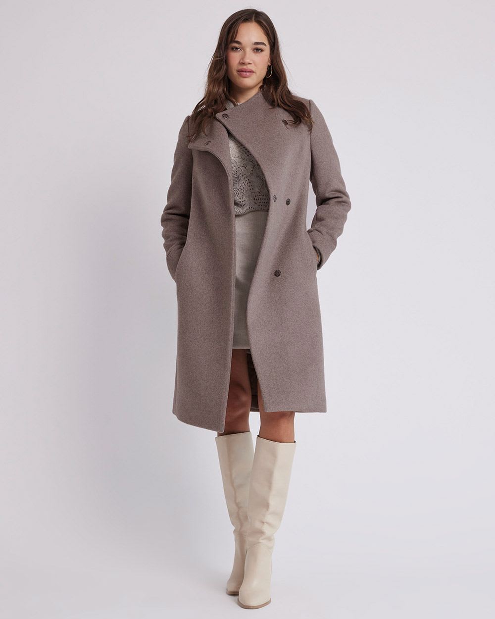 Classic Wool Coat with Polyfill Insulation