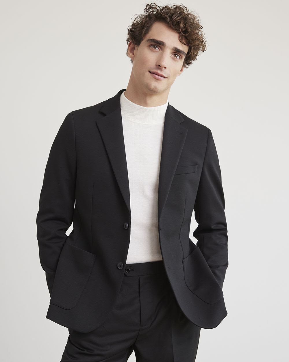 Slim-Fit Bi-Stretch Black Blazer