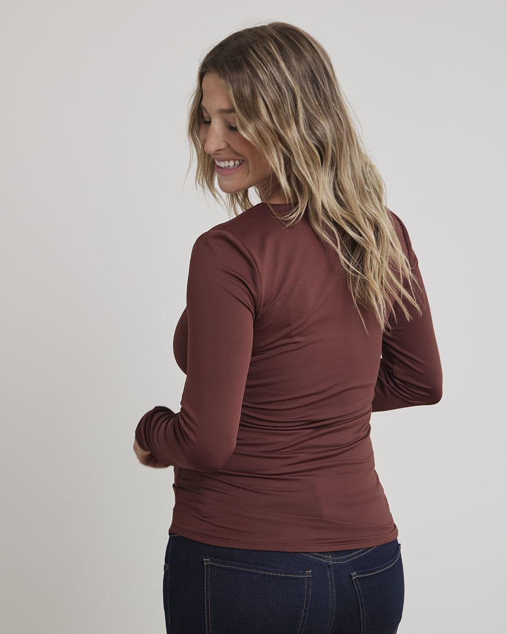 Long-Sleeve Scoop-Neck Top - Thyme Maternity