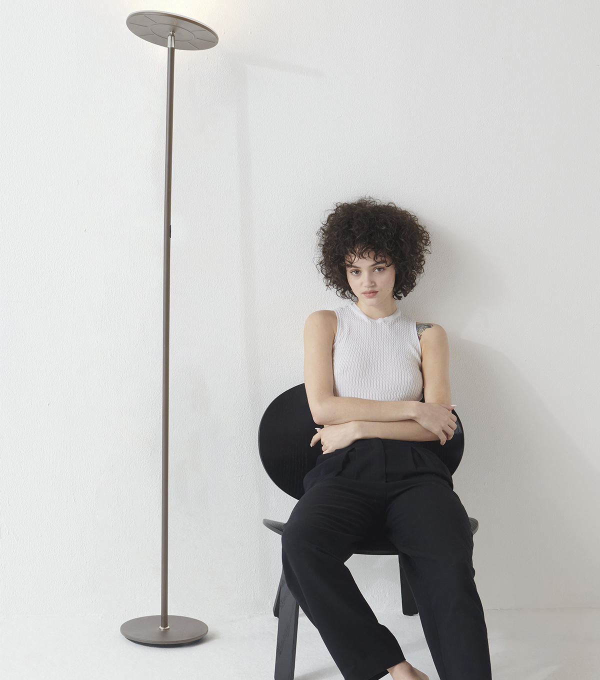 Sky Flux Led Torchiere Floor Lamp With Adjustable Head And 3 Color Temperature Options