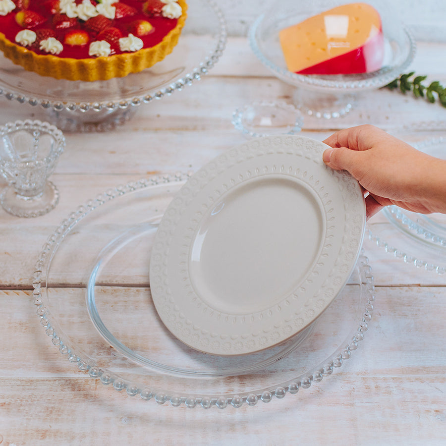 Pearl Collection Crystal Charger Plate 32cm Set of 2