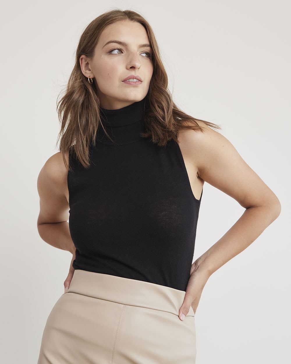 Sleeveless Turtleneck Sweater