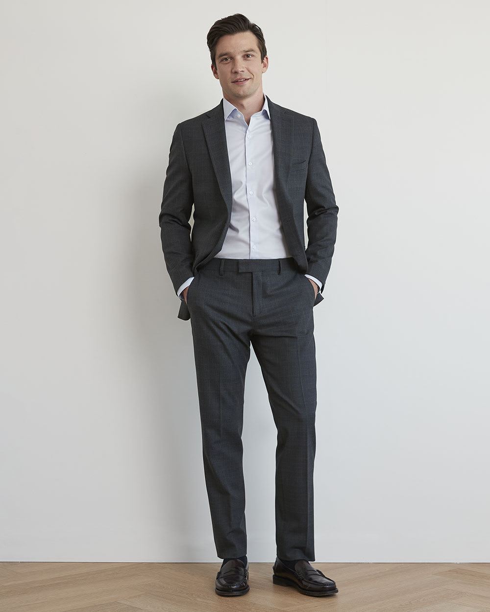 Blue Checkered Suit Blazer