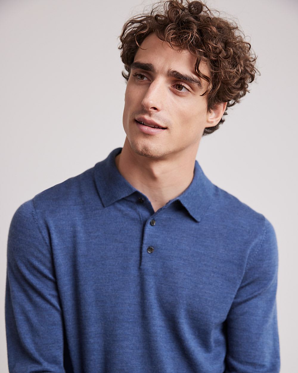 Long-Sleeve Merino-Wool Polo