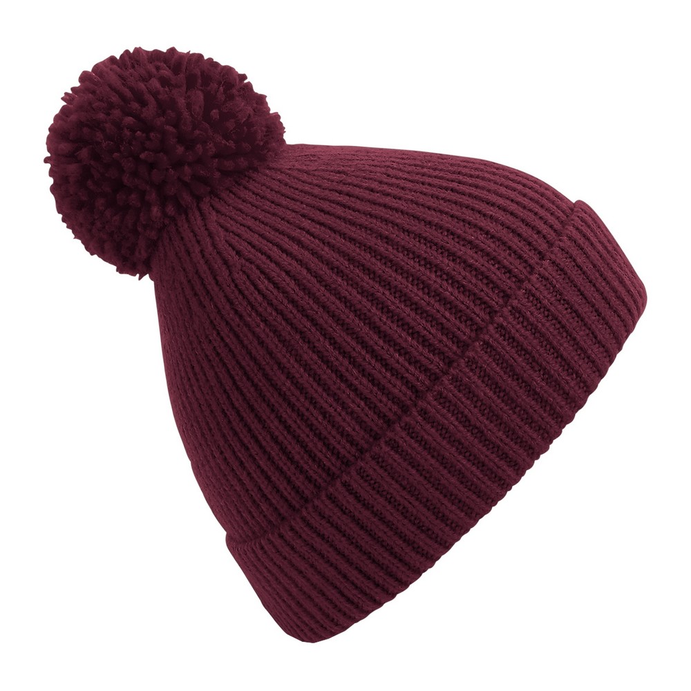 Beechfield - Unisex Engineered Knit Ribbed Pom Pom Beanie