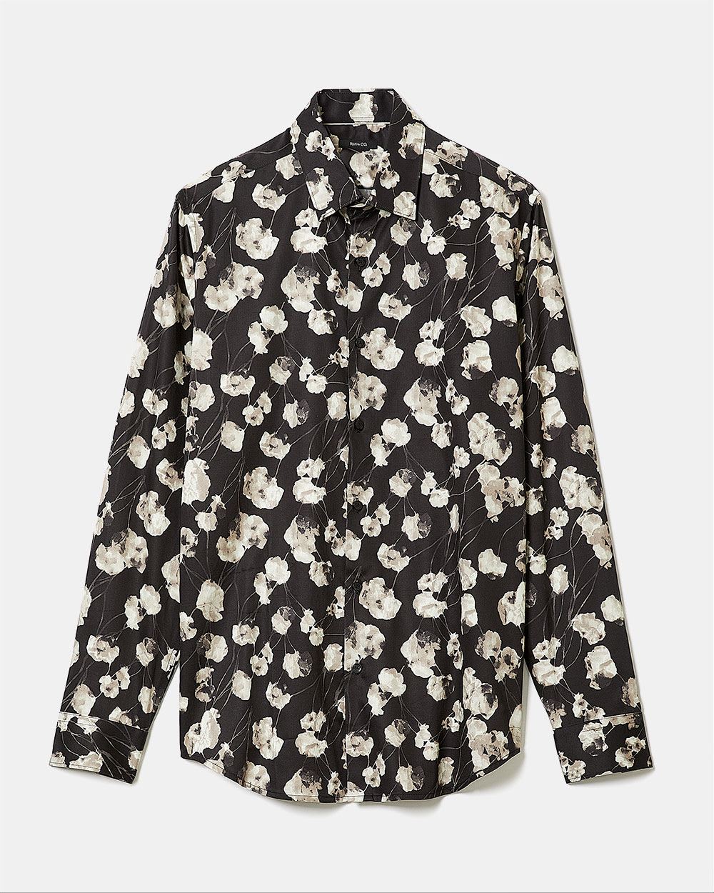 Tailored-Fit Dress Shirt with Bold Floral Pattern